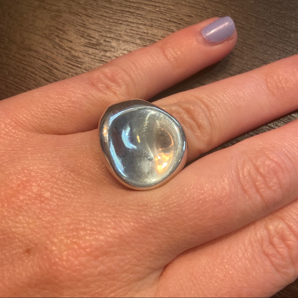 Large Abstract Unique Asymmetrical Statement 925 Sterling Silver Ring